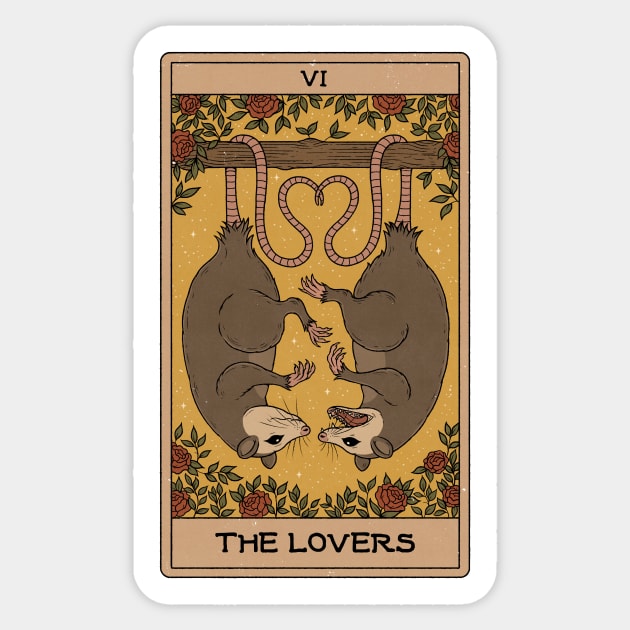 The Lovers - Possum Tarot Sticker by thiagocorrea